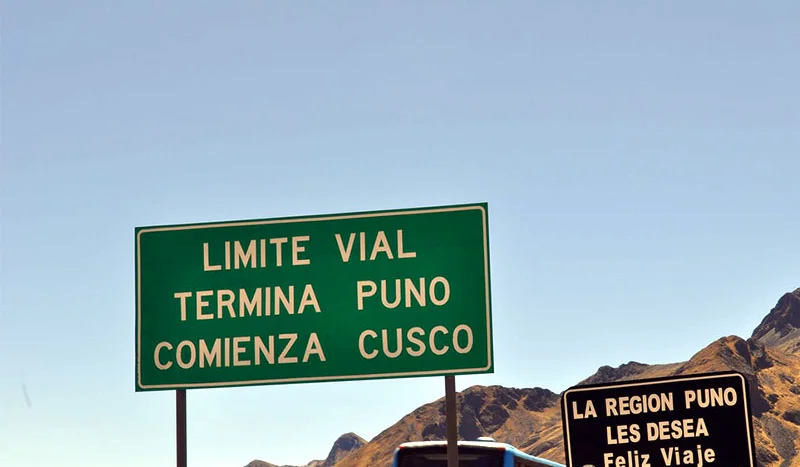 bus from cusco to puno traveling through the andean highlands