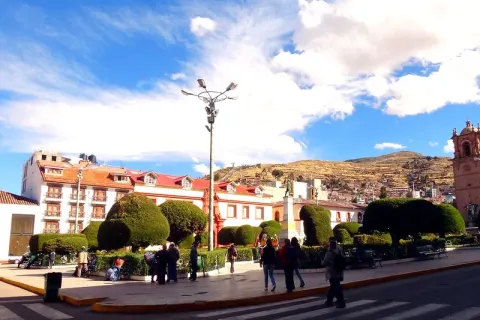lake titicaca panoramic view andes peru