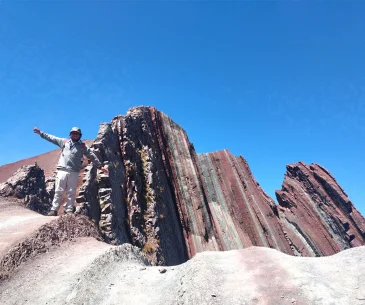 hiker standing on pallay punchu