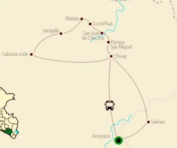 colca canyon arequipa peru map