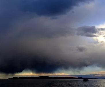 lake titicaca rainy season clouds landscape