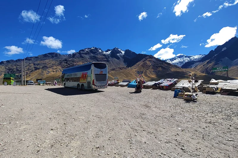La Raya pass at 4,335 metres, the highest point on the Cusco to Puno train route