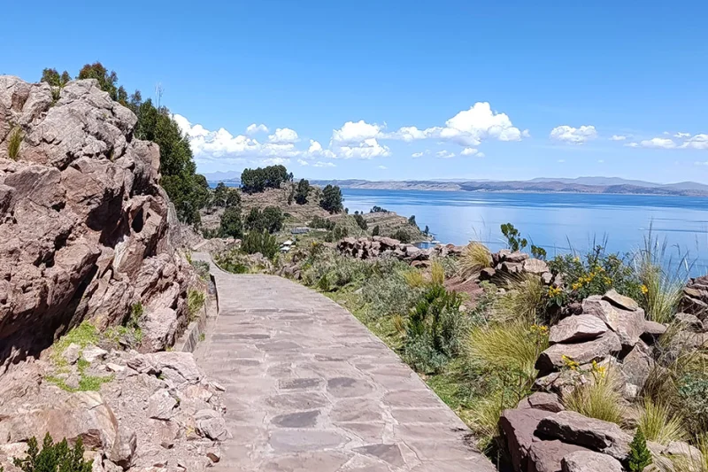Taquile island Lake Titicaca terraces village