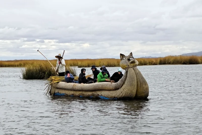 Uros floating islands Lake Titicaca reed islands